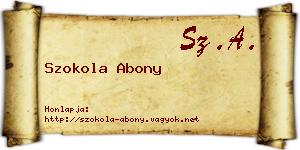 Szokola Abony névjegykártya